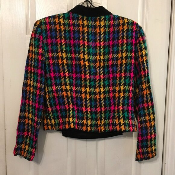 Lois Snyder Dani Max Multi Colored Hounds Tooth Blazer/Tank - Picture 4 of 5